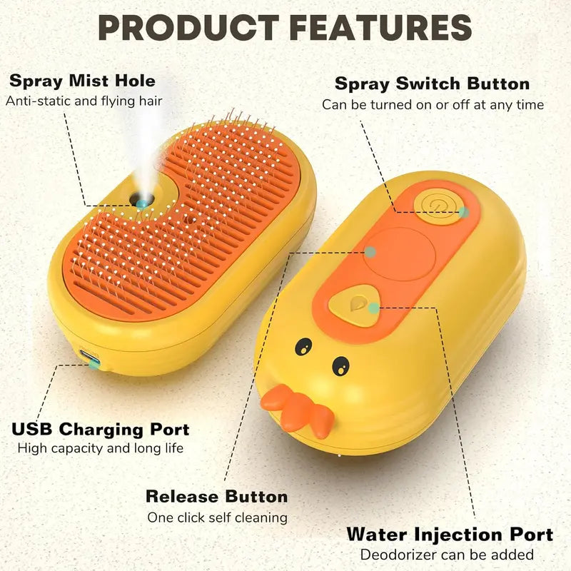 ⏰LIMITED TIME OFFER: 80% OFF🔥 TLOPA® Patented Exclusive Rechargeable Steam Pet Brush